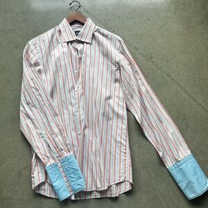 Men's Boss dress shirt, size Large. Button down. Multi colored.
